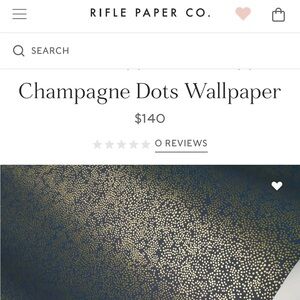 2 Brand New Rolls - Rifle Paper Co. Champagne Dots Wallpaper - Blue and Gold